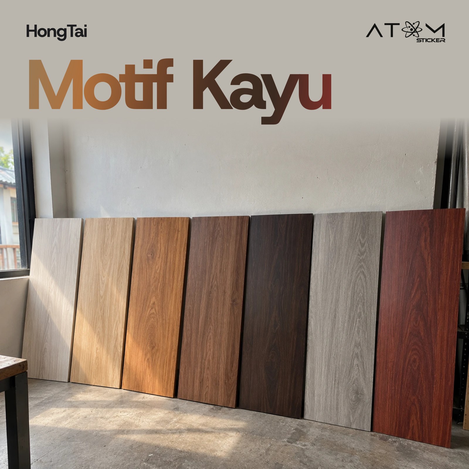 HongTai Sticker Motif Kayu